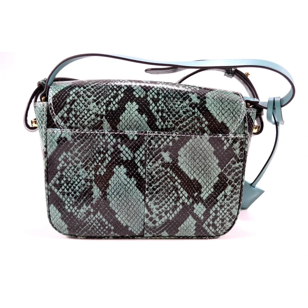 Radley London Reptile Snake Print Teal & Black Crossbody Shoulder Bag Purse‎